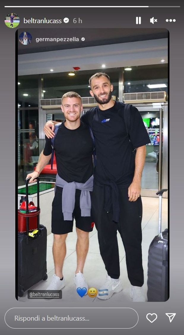 FOTO – Beltran vola in nazionale. E posta una foto con un ex Viola- immagine 2