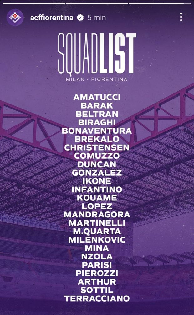 Fiorentina, i convocati anti Milan: Kayode non ce la fa, la decisione su Beltran- immagine 2
