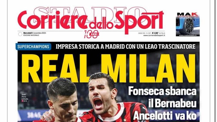 prima pagina corriere dello sport oggi