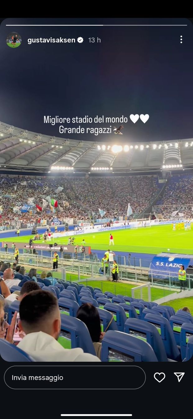 Lazio-Verona, Isaksen in tribuna: “Miglior stadio del mondo”- immagine 2