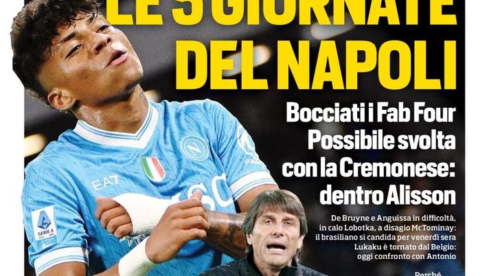 Prime pagine giornali sportivi oggi: il Napoli sui media- immagine 1