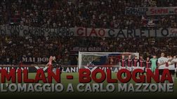 VIDEO Bologna-Milan, l’omaggio a Carlo Mazzone della curva del Dall’Ara