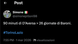 Torino-Lazio 2-0, le reazioni social: “Cacciando Baroni al momento giusto avremmo visto altra stagione”