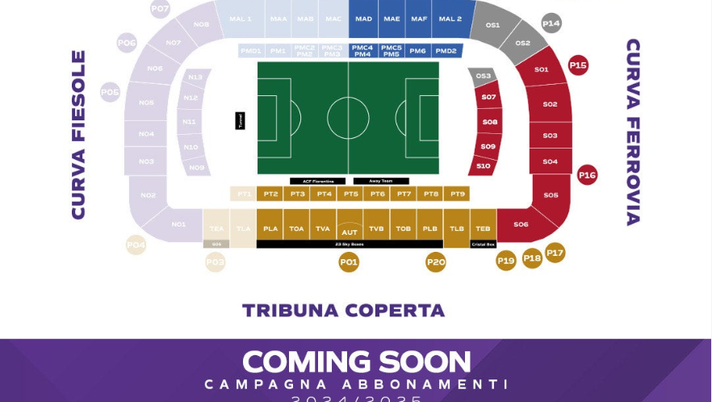 Ecco la capienza del Franchi per la stagione 24/25. Ma il numero è parziale - immagine 1