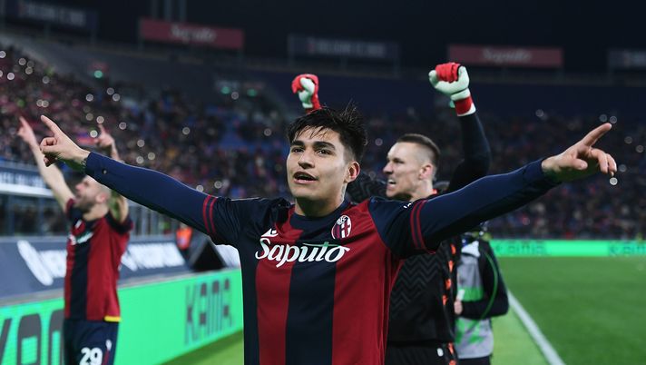 esultanza gol Santiago Castro Bologna Bologna-Milan 2-1 Serie A 2024-2025