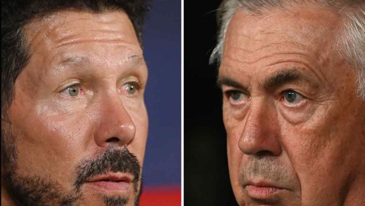 Ancelotti e Simeone in conferenza (GettyImages) Real Madrid, Ancelotti risponde a Simeone: “Lo rispetto ma tutti hanno visto” - immagine 1