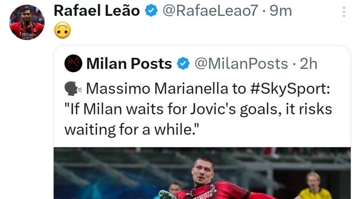 Leao punge il telecronista: Gol di Jovic! Visto che non bisognava attendere a lungo? - immagine 1