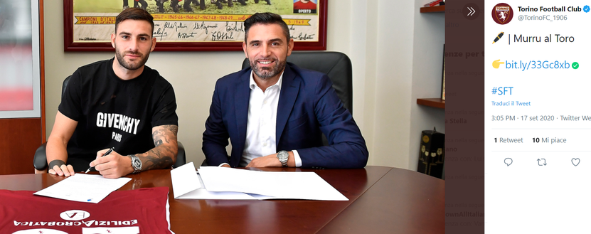 UFFICIALE – Murru è un nuovo giocatore del Torino. Vestirà il 29- immagine 2
