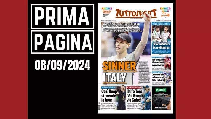 Prima pagina Tuttosport: viva l'Italia di Tonali e Ricci. E' caso Maignan