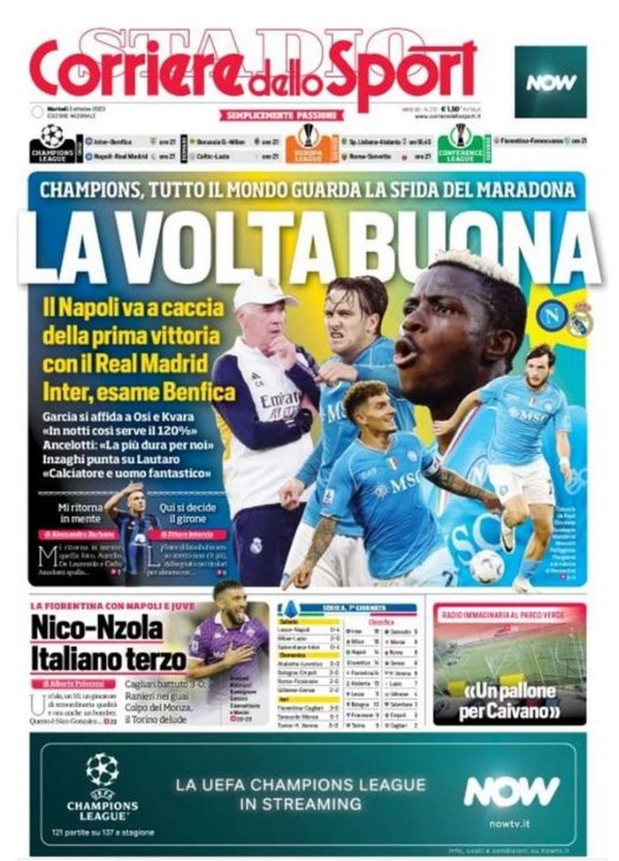 EDICOLA CDS – Inter, esame Benfica: Inzaghi punta su Lautaro - immagine 1