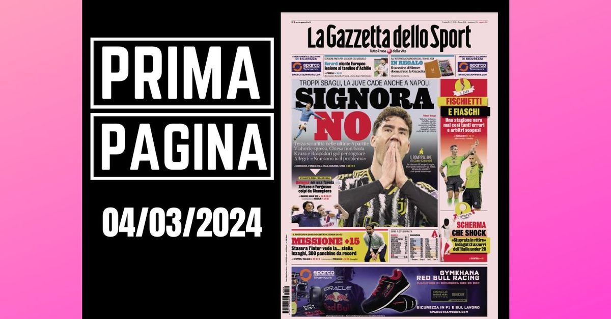 Prima pagina Gazzetta dello Sport: La Juve perde anche a Napoli