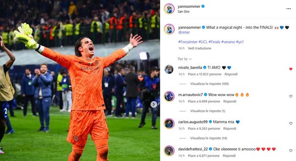 Sommer: “Una magica notte”. Barella e Frattesi in coro: “Ti amiamo”- immagine 2