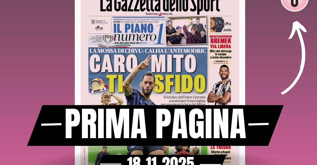 Prima pagina Gazzetta dello Sport: “La mossa di Chivu: Calhanoglu l’anti Modric” Prima pagina Gazzetta dello Sport: “La mossa di Chivu: Calhanoglu l’anti Modric”