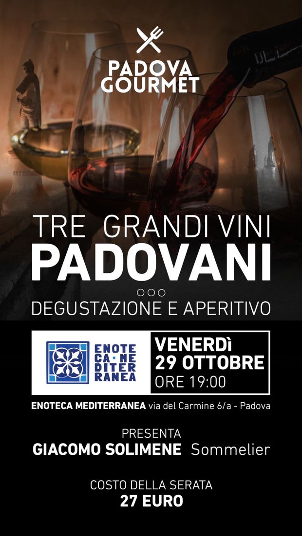 Tre grandi vini padovani: ecco come partecipare alla degustazione di PadovaGourmet- immagine 2