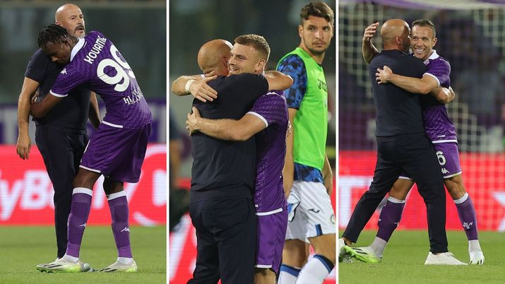 Fiorentina-Atalanta, tutti tra le braccia di Vincenzo Italiano Fiorentina-Atalanta, tutti tra le braccia di Vincenzo Italiano - immagine 1