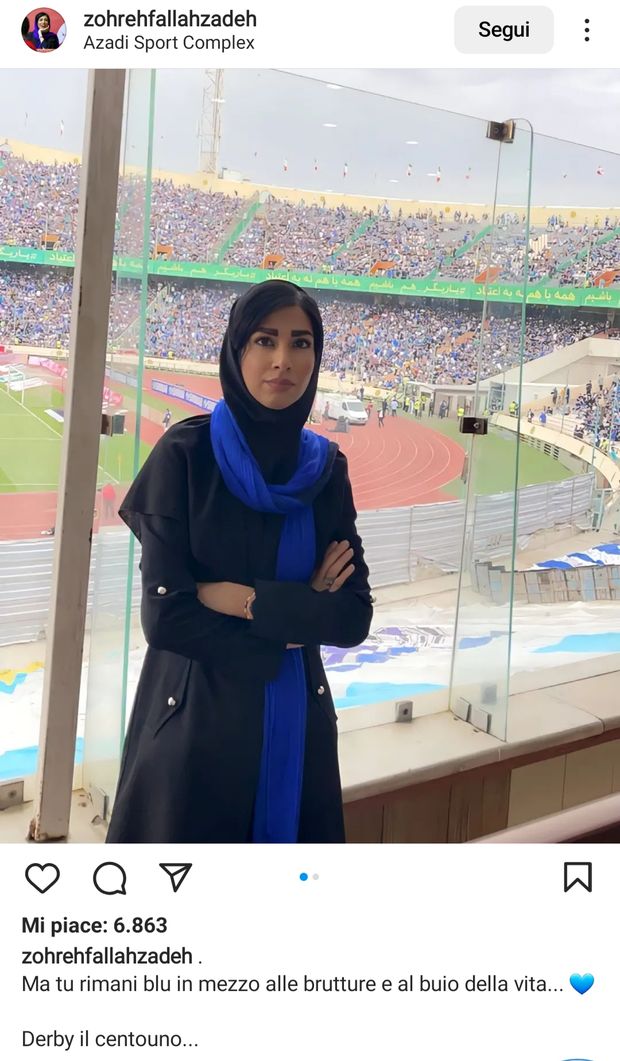 Teheran, il derby in mezzo alle brutture: ma Zohreh allo stadio ci va a testa alta…- immagine 2