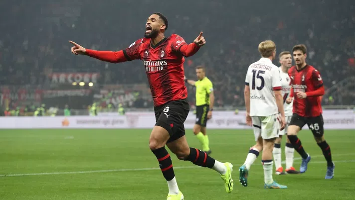 esultanza gol Ruben Loftus-Cheek AC Milan Milan-Bologna 2-2 Serie A 2023-2024