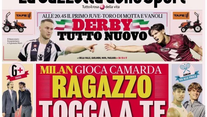 PRIMA PAGINA GAZZETTA DELLO SPORT OGGI: “Inzaghi al rinnovo, ci metto la firma”