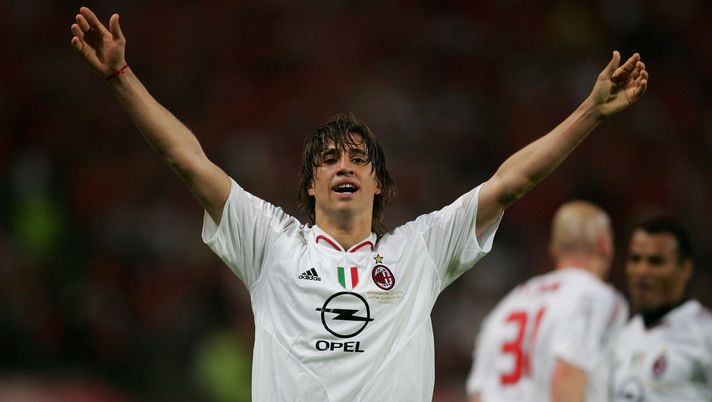 Hernan Crespo, ex attaccante del Milan, qui in Milan-Manchester United (getty images)