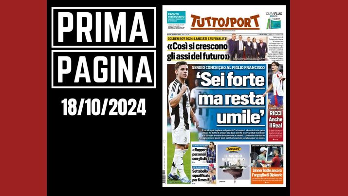 Prima pagina Tuttosport: su Ricci c'è anche il Real Madrid