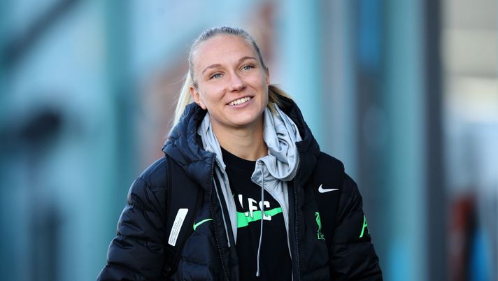 BIRKENHEAD, ENGLAND - MARCH 30: Emma Koivisto of Liverpool arrives at the stadium prior to the Barclays Women´s Super League match between Liverpool FC and Manchester City at Prenton Park on March 30, 2024 in Birkenhead, England. (Photo by Jess Hornby/Getty Images) Liverpool FC v Manchester City - Barclays Women´s Super League
