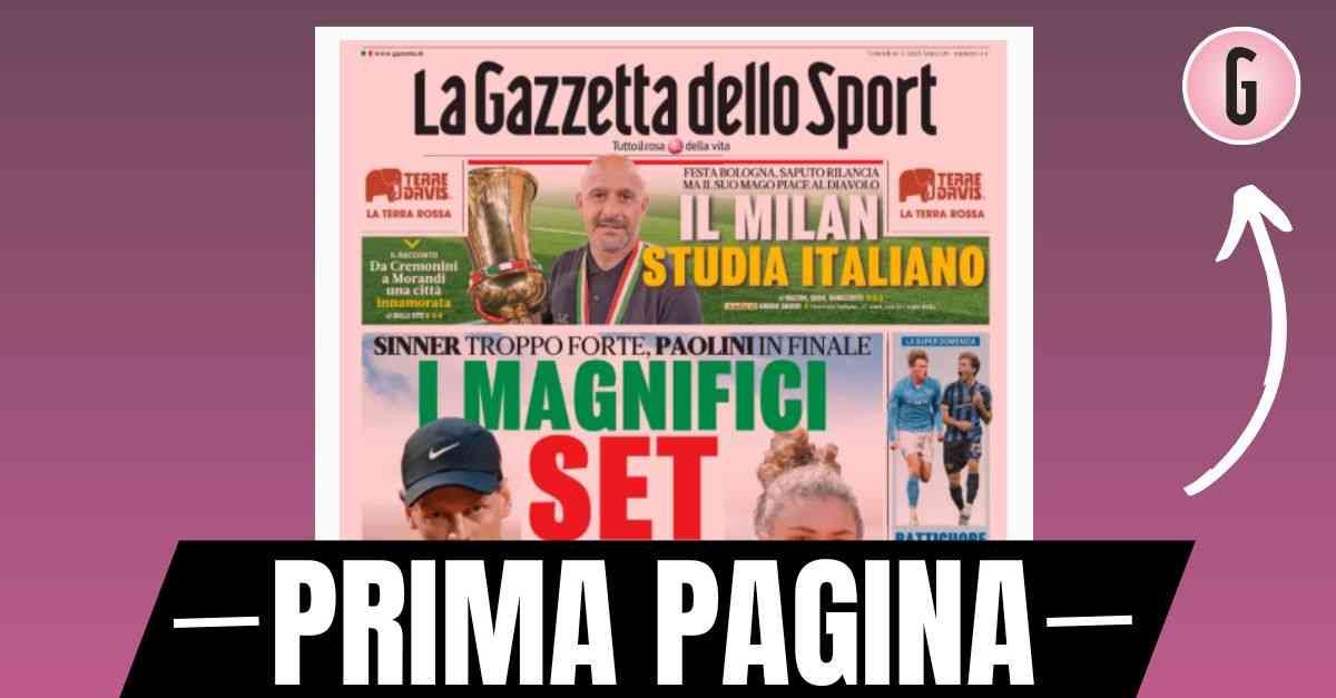 prima pagina gazzetta dello sport il milan studia italiano