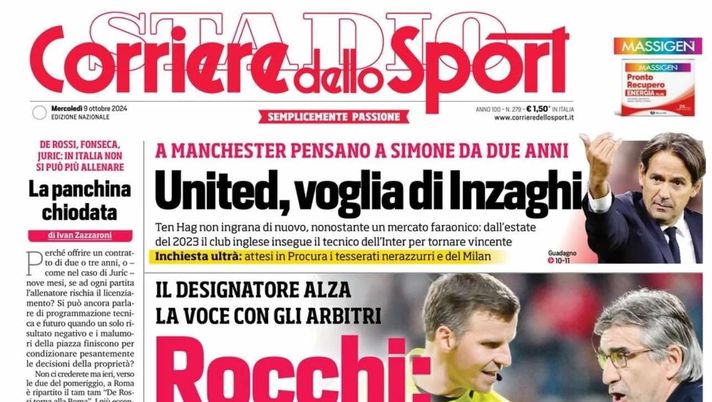 prima pagina corriere dello sport oggi