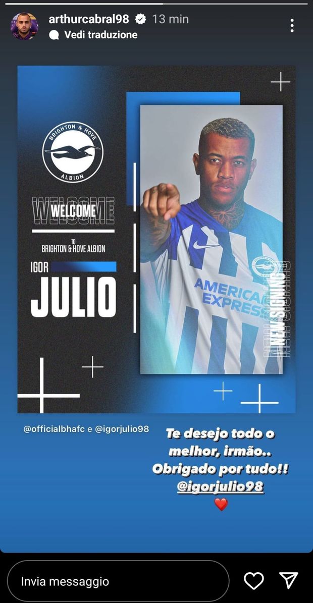 FOTO – Dodò e Cabral salutano Igor: “Ti auguriamo il meglio”- immagine 2