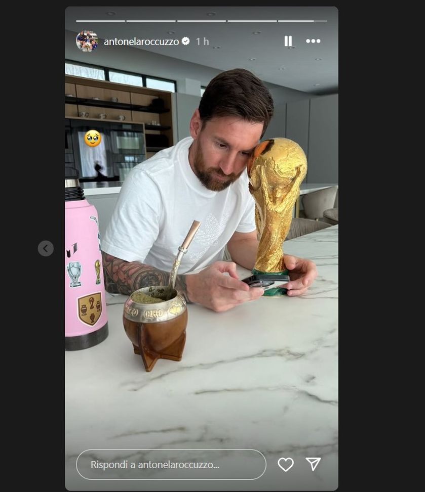 Due anni dalla vittoria al Mondiale, la foto di Messi postata dalla moglie- immagine 3