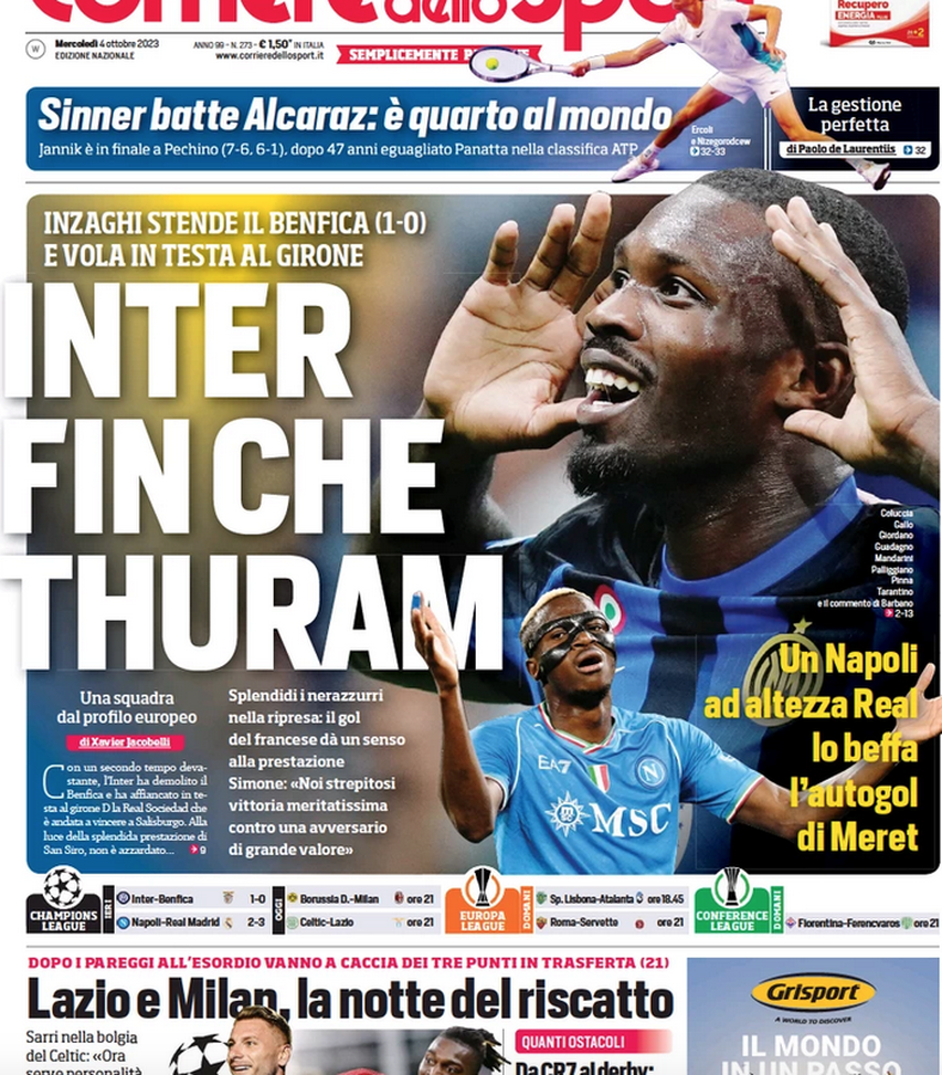 Prima pagina Il Corriere dello Sport 04-10-2023