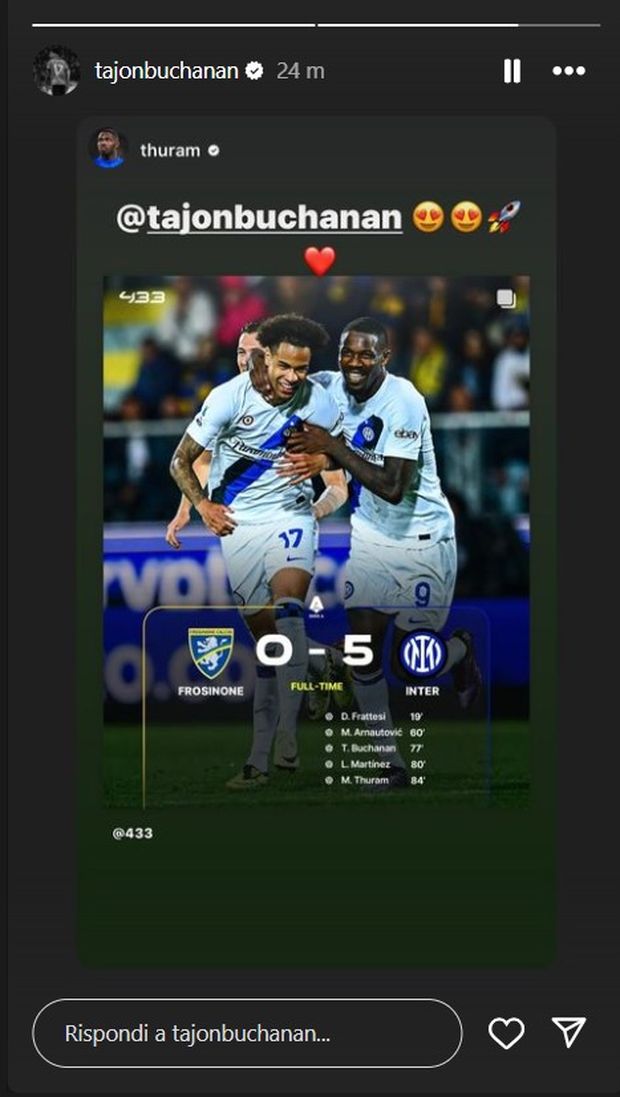 Buchanan 18esimo marcatore Inter. Il club: “Il primo gol in nerazzurro non si scorda mai”- immagine 2