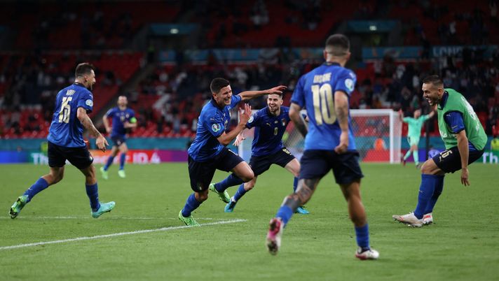 LONDON, ENGLAND - JUNE 26: Matteo Pessina of Italy celebrates after scoring their side's second goal during the UEFA Euro 2020 Championship Round of 16 match between Italy and Austria at Wembley Stadium at Wembley Stadium on June 26, 2021 in London, England. (Photo by Carl Recine - Pool/Getty Images) Italia-Austria 2-1: Chiesa-Pessina, azzurri ai quarti! - immagine 1
