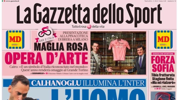 prima pagina gazzetta dello sport oggi