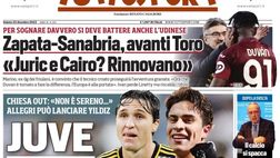 LA PRIMA PAGINA di TUTTOSPORT: “Juve, la Superlega è il Frosinone”
