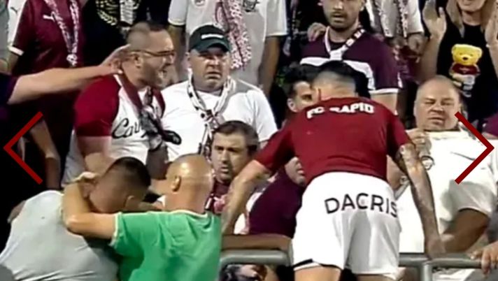 Scontri al derby di Bucarest, giocatore del Rapid va a dividere i tifosi sugli spalti! - immagine 1