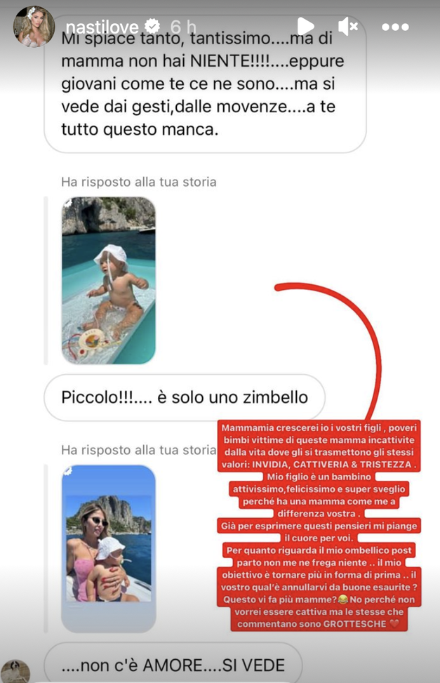 Un’hater a Chiara Nasti: “Non hai amore, tuo figlio è zimbello”. Lei esplode così- immagine 2
