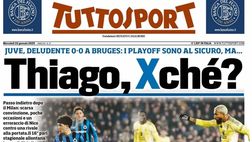 PRIMA PAGINA TUTTOSPORT OGGI: “Thiago, Xché?”