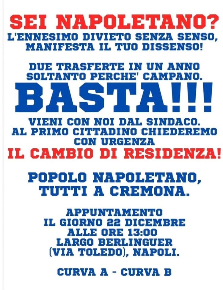 Divieto di trasferta anche a Cremona? Le curve: “Ennesima scelta senza senso!” – FOTO- immagine 2