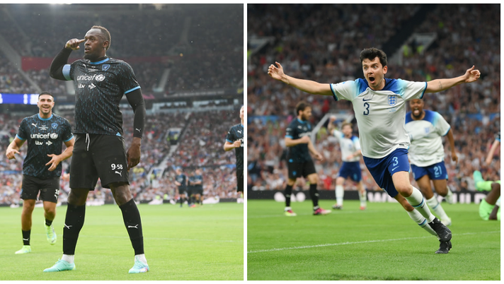 Partita benefica di Soccer Aid, segnano proprio tutti: da Bolt ad Asa Butterfield di Sex Education Partita benefica di Soccer Aid, segnano proprio tutti: da Bolt ad Asa Butterfield di Sex Education - immagine 1