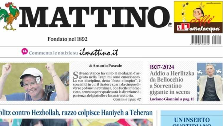 PRIMA PAGINA IL MATTINO OGGI: “Magia di Raspadori, Conte può sorridere: il Napoli funziona” PRIMA PAGINA IL MATTINO OGGI: “Magia di Raspadori, Conte può sorridere: il Napoli funziona” - immagine 1