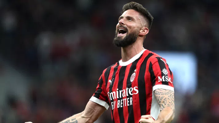 esultanza gol Olivier Giroud AC Milan Milan-Salernitana 3-3 Serie A 2023-2024