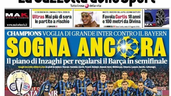 PRIMA PAGINA GAZZETTA DELLO SPORT OGGI: “Inzaghi al rinnovo, ci metto la firma”