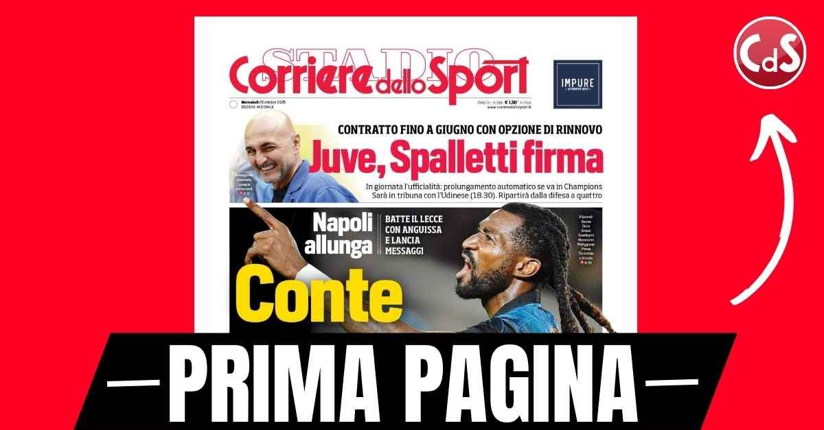 Prima pagina Corriere dello Sport: “Lookman frena il Milan: Allegri a – 3 dalla vetta” Prima pagina Corriere dello Sport: “Lookman frena il Milan: Allegri a – 3 dalla vetta”