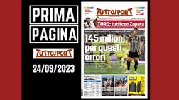 Prima pagina Tuttosport: “145 milioni per questi orrori”