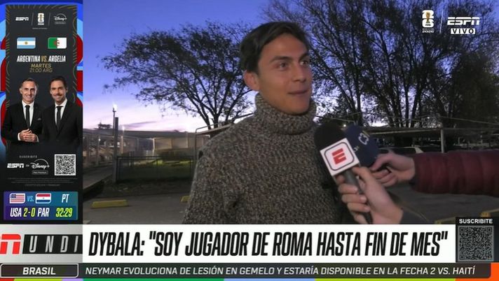 Screen ESPN Video Dybala: “Non parlo del mio futuro per rispetto. Tutto può succedere. Mi è capitato…” - immagine 1