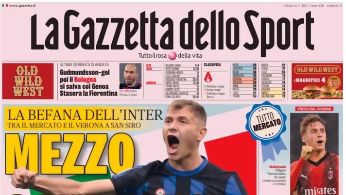 prima pagina gazzetta dello sport
