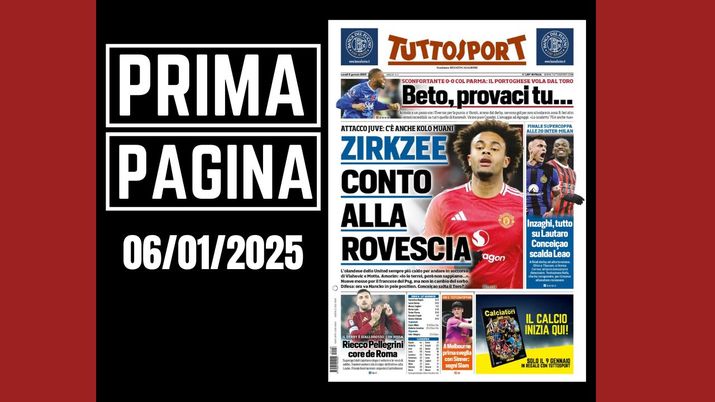 Tuttosport, la prima pagina di oggi, lunedì 6 gennaio 2025 Tuttosport
