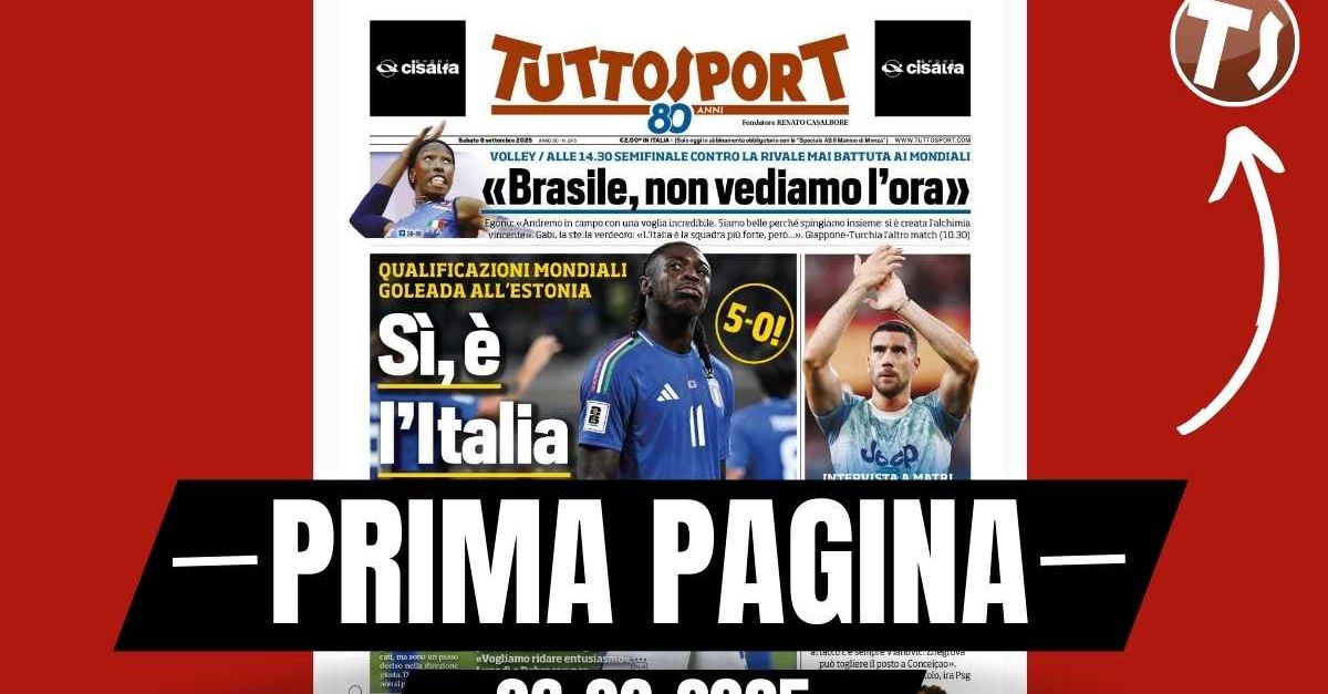 Prima pagina Tuttosport: “Sì, è l’Italia giusta! 5 0 all’Estonia”