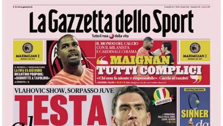 prima pagina gazzetta dello sport oggi