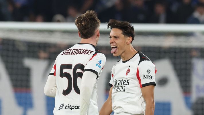 BERGAMO, ITALY - OCTOBER 28:  Samuele Ricci of AC Milan celebrates with team-mates after scoring the goal during the Serie A match between Atalanta BC and AC Milan at Gewiss Stadium on October 28, 2025 in Bergamo, Italy. (Photo by Claudio Villa/AC Milan via Getty Images)  il-silenzio-su-ricci-allegri-aveva-previsto-il-gol-da-fuori-area-serie-a-atalanta-2022-ibrahimovic-dato-statisticha-numeri